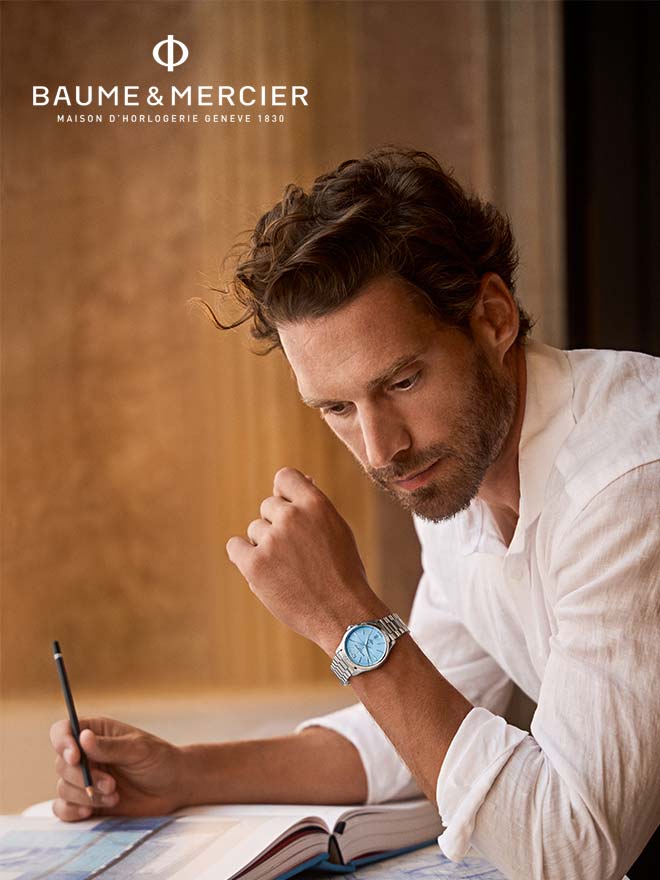 Man wearing a Baume & Mercier wristwatch