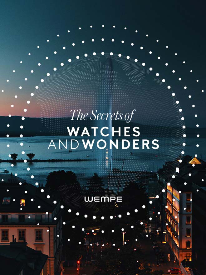 Geneva and Lake Geneva in darkness and Watches & Wonders logo