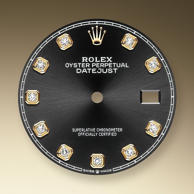 The dial is the distinctive face of a Rolex watch, the feature most responsible for its identity and readability. Characterised by hour markers fashioned from gold to prevent tarnishing, every Rolex dial is designed and manufactured in-house, largely by hand to ensure perfection.