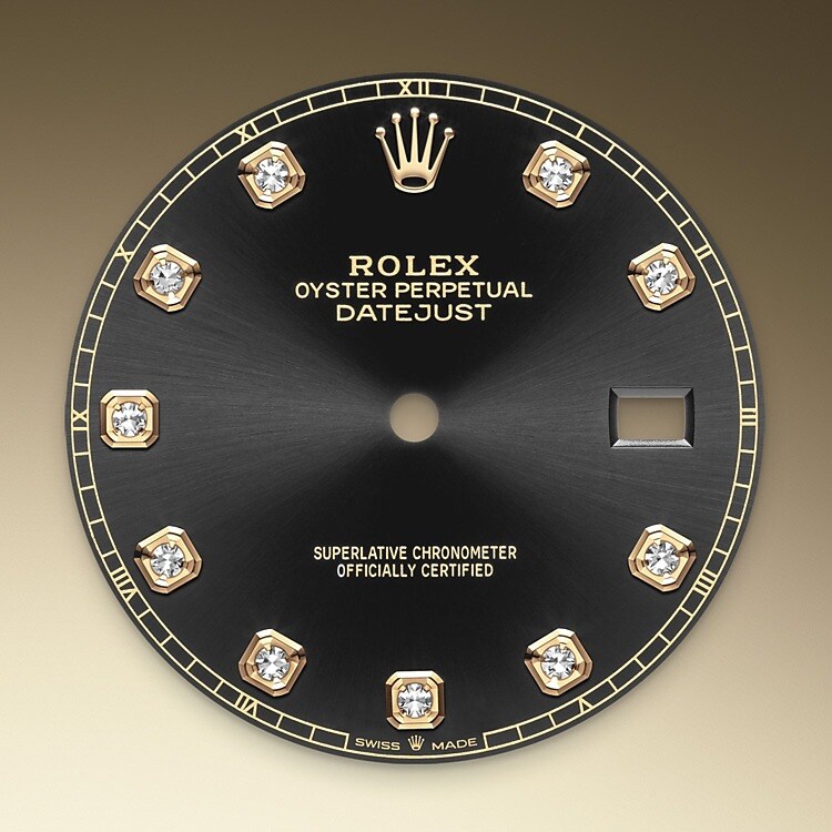 The sunray finish creates delicate light reflections on many dials in the Oyster Perpetual collection. It is obtained using masterful brushing techniques that create grooves running outwards from the centre of the dial. Light is diffused consistently along each engraving, creating a characteristic subtle glow that moves depending on the position of the wrist. Once the sunray finish has been completed, the dial colour is applied using Physical Vapour Deposition or electroplating. A light coat of varnish gives the dial its final look.