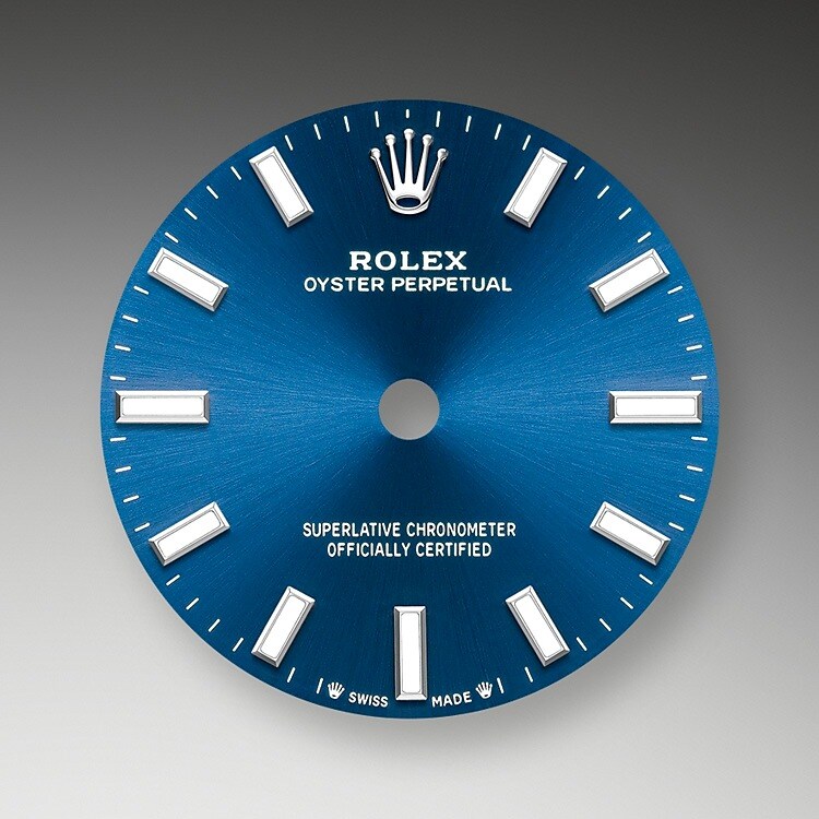 The dial is the distinctive face of a Rolex watch, the feature most responsible for its identity and readability. Characterised by hour markers fashioned from gold to prevent tarnishing, every Rolex dial is designed and manufactured in-house, largely by hand to ensure perfection.
