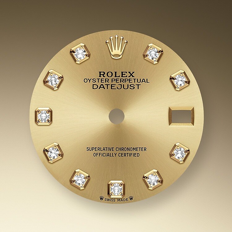 Le cadran confère aux montres Rolex leur apparence caractéristique : il est le premier garant de leur identité et de leur lisibilité. Reconnaissables à leurs index des heures, fabriqués en or afin de ne jamais ternir, tous les cadrans Rolex sont mis au point et fabriqués en interne, en grande partie à la main pour un résultat parfait.