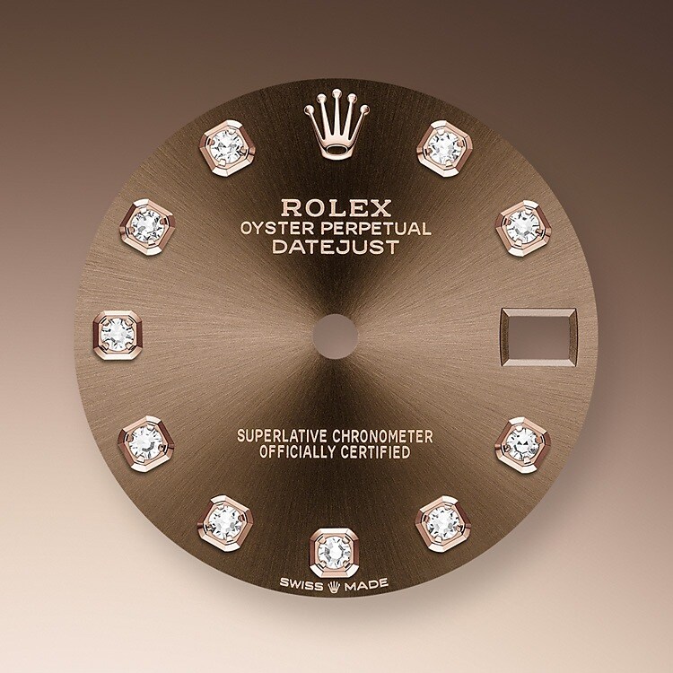 The dial is the distinctive face of a Rolex watch, the feature most responsible for its identity and readability. Characterised by hour markers fashioned from gold to prevent tarnishing, every Rolex dial is designed and manufactured in-house, largely by hand to ensure perfection.