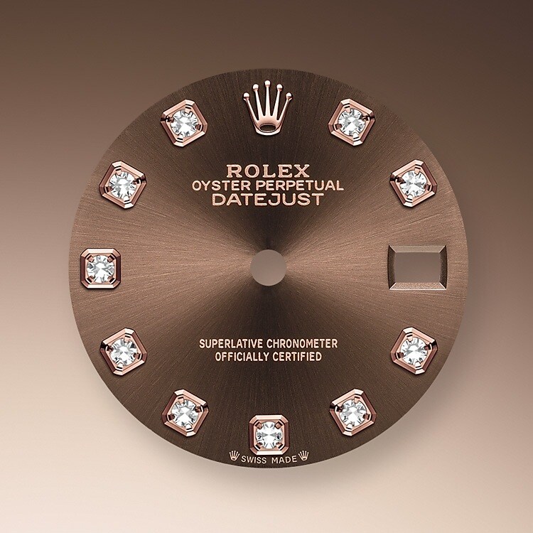 The dial is the distinctive face of a Rolex watch, the feature most responsible for its identity and readability. Characterised by hour markers fashioned from gold to prevent tarnishing, every Rolex dial is designed and manufactured in-house, largely by hand to ensure perfection.