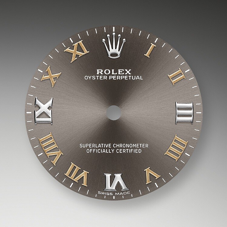 Der Radialschliff auf den Rolex Zifferblättern ist in der Uhrmacherei ein bevorzugtes Verfahren, um Farbe mit einem intensiven Metallton auf das Zifferblatt aufzubringen, wie es bei Silbergrau, Rhodium und Ruthenium der Fall ist.