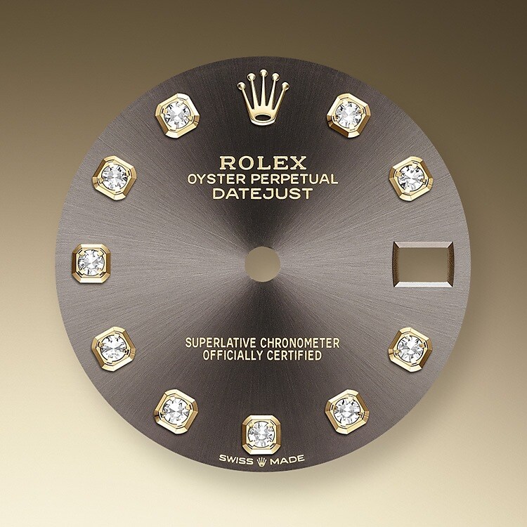 The dial is the distinctive face of a Rolex watch, the feature most responsible for its identity and readability. Characterised by hour markers fashioned from gold to prevent tarnishing, every Rolex dial is designed and manufactured in-house, largely by hand to ensure perfection.