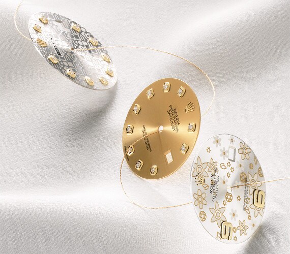 3 einzelne Zifferblätter der Rolex Datejust