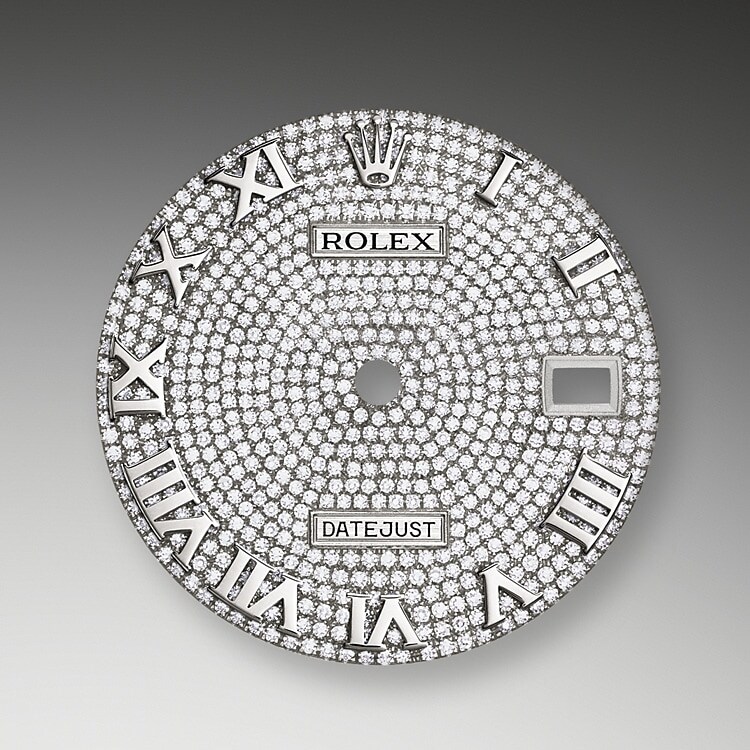 The diamond-paved dials are a sparkling symphony to enhance the watch and enchant the wearer. Gem-setters finely carve the precious metal to hand-shape the seat in which each gemstone will be perfectly lodged. Besides the intrinsic quality of the stones, several other criteria contribute to the beauty of Rolex gem-setting: the precise alignment of the height of the gems, their orientation and position, the regularity, strength and proportions of the setting as well as the intricate finishing of the metalwork.