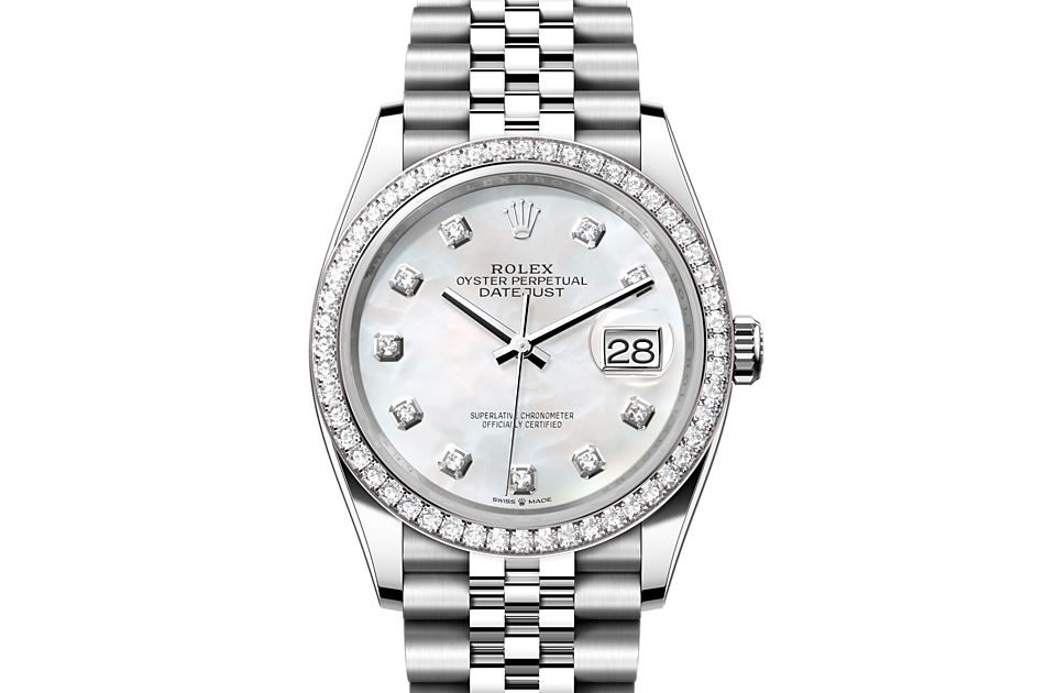rolex datejust 36 oystersteel and white gold