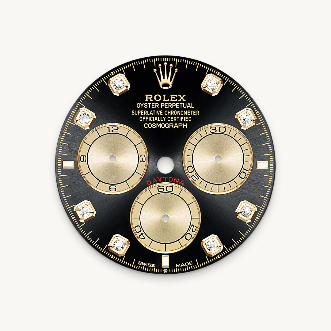 Bright black and golden dial