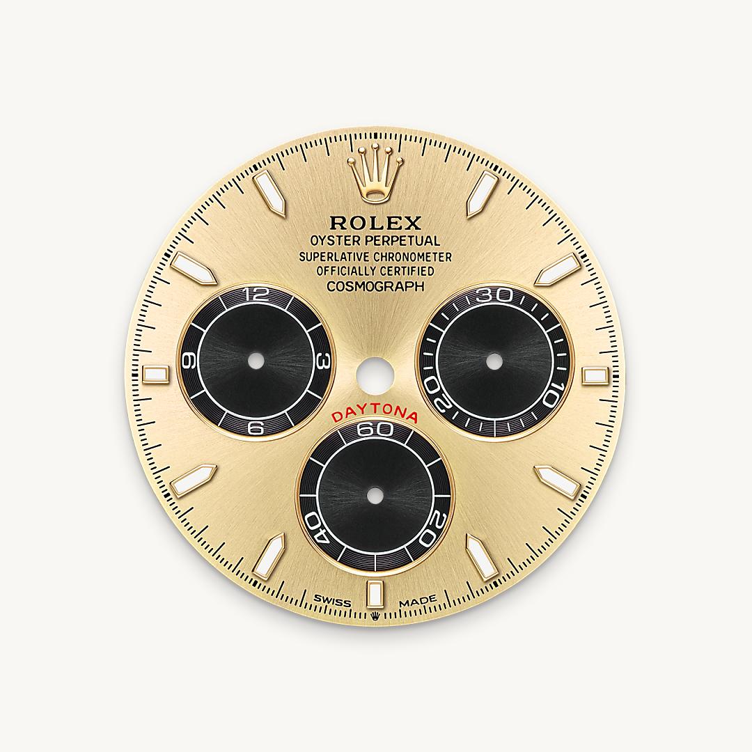 Golden and bright black dial