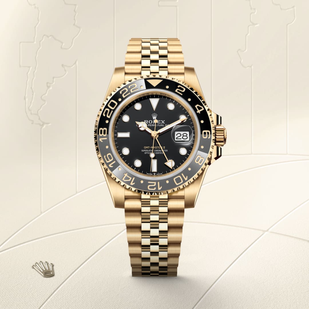 GMTタイプ Rolex GMT-Master II in 18 kt yellow gold, M126718GRNR-0001
