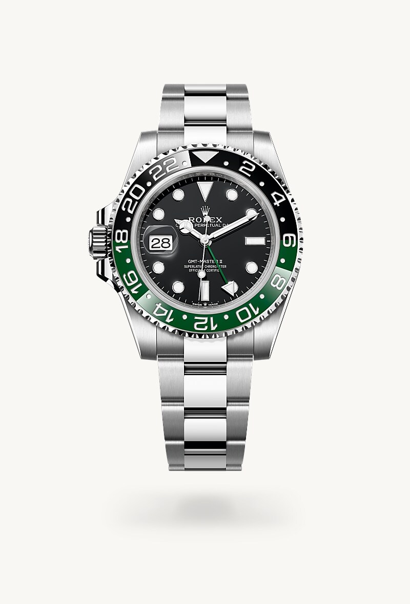 Green Dial Rolex Hand Stack Rolex GMT-Master II In Oystersteel