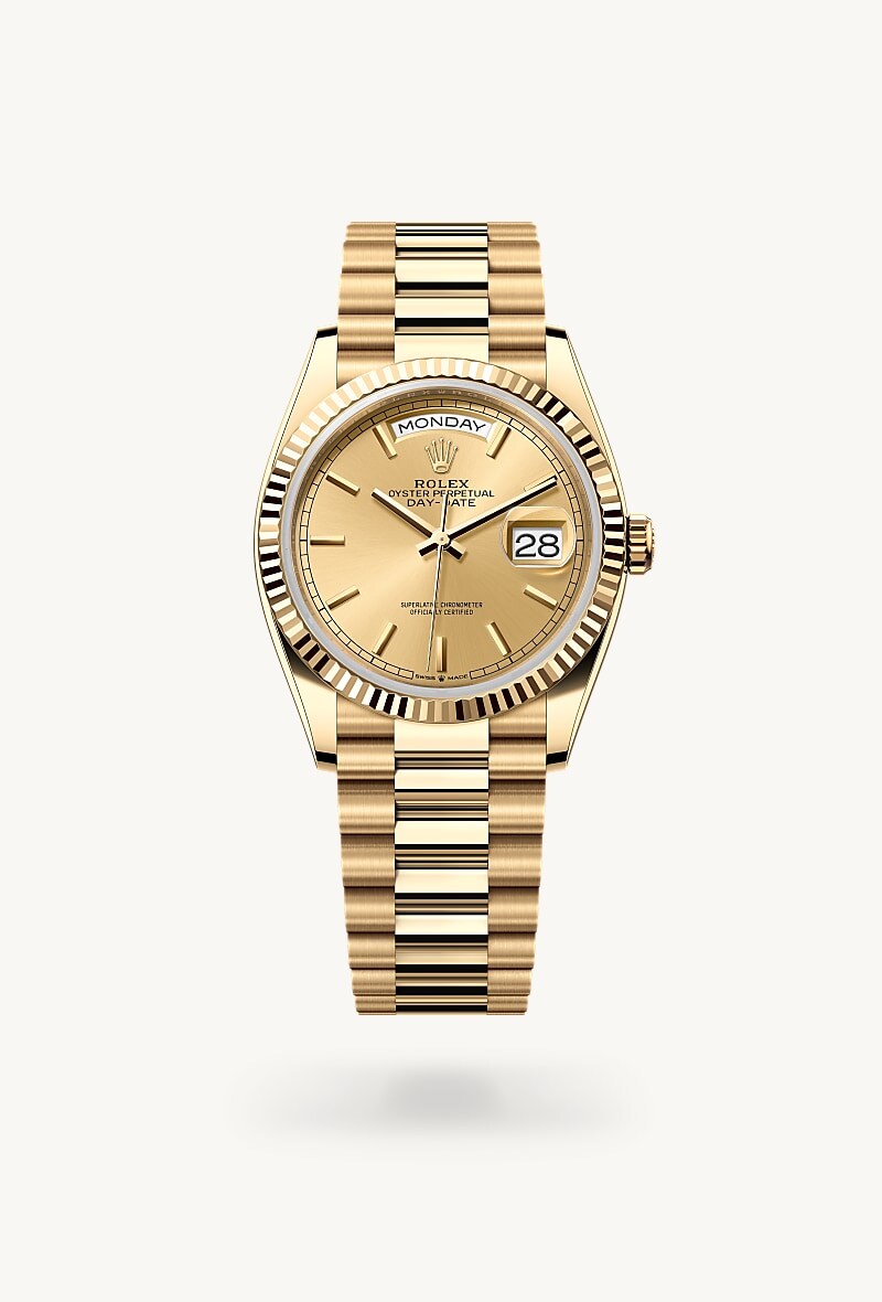 ROLEX ゴールド 掛時計 Rolex Day-Date 36 in 18 kt yellow gold, M128238-0045 | Juwelier Wempe