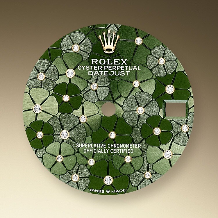 The dial is the distinctive face of a Rolex watch, the feature most responsible for its identity and readability. Characterised by hour markers fashioned from gold to prevent tarnishing, every Rolex dial is designed and manufactured in-house, largely by hand to ensure perfection.