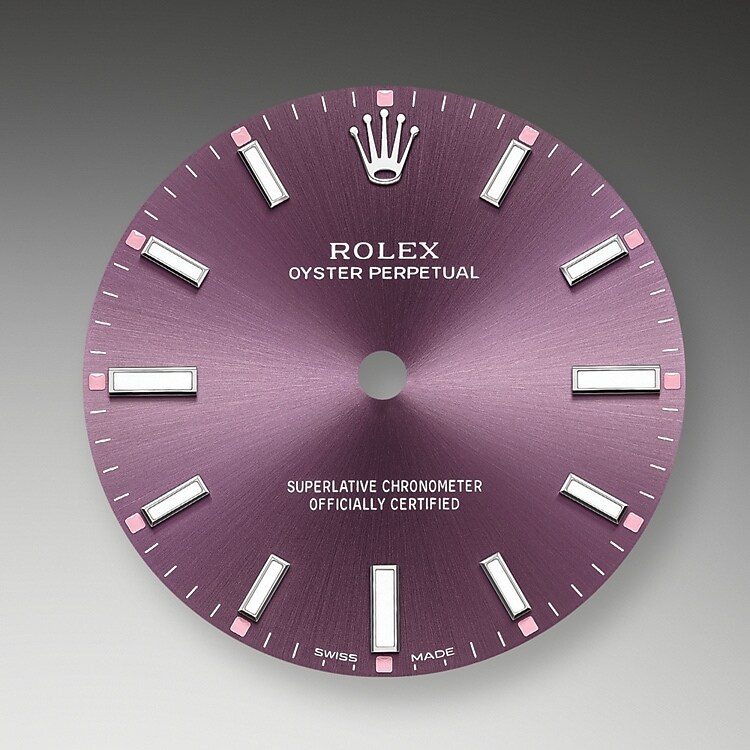 Mit ihren Zifferblättern in eleganten, sportlichen Farben erscheinen die Versionen der Rolex Oyster Perpetual attraktiver denn je. Sie sind in einer ganzen Palette attraktiver Größen und Zifferblattfarben verfügbar.