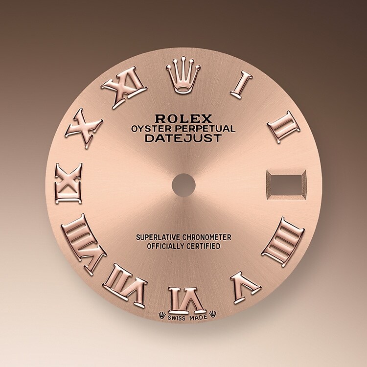 The dial is the distinctive face of a Rolex watch, the feature most responsible for its identity and readability. Characterised by hour markers fashioned from 18 ct gold to prevent tarnishing, every Rolex dial is designed and manufactured in-house, largely by hand to ensure perfection.