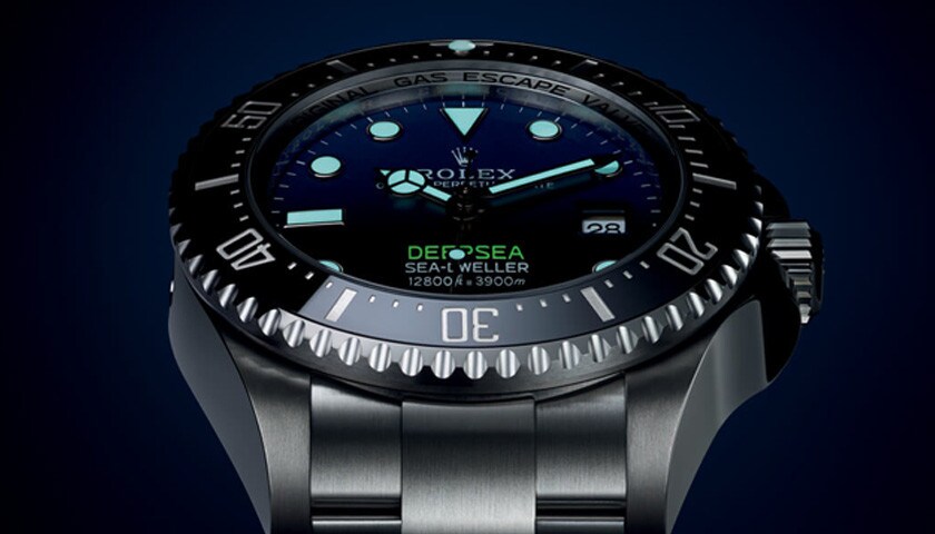 Rolex Sea-Dweller Zifferblatt mit leuchtenden Zahlen