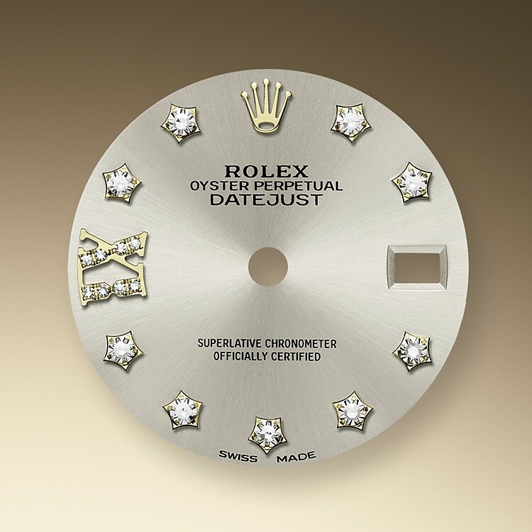Der Radialschliff auf den Rolex Zifferblättern ist in der Uhrmacherei ein bevorzugtes Verfahren, um Farbe mit einem intensiven Metallton auf das Zifferblatt aufzubringen, wie es bei Silbergrau, Rhodium und Ruthenium der Fall ist.