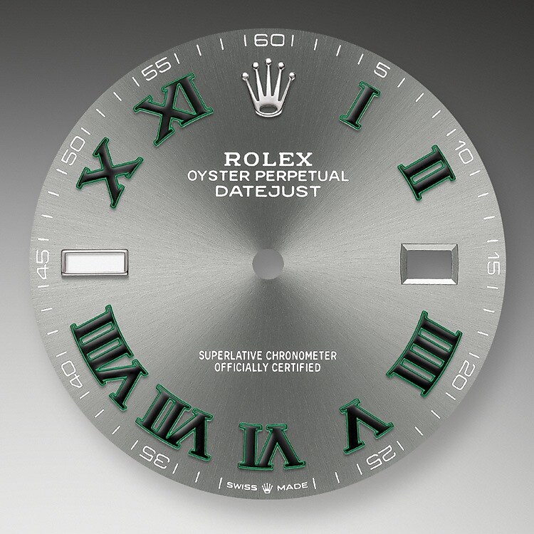 The sunray finish creates delicate light reflections on many dials in the Oyster Perpetual collection. It is obtained using masterful brushing techniques that create grooves running outwards from the center of the dial. Light is diffused consistently along each engraving, creating a characteristic subtle glow that moves depending on the position of the wrist. Once the sunray finish has been completed, the dial color is applied using Physical Vapour Deposition or electroplating. A light coat of varnish gives the dial its final look.