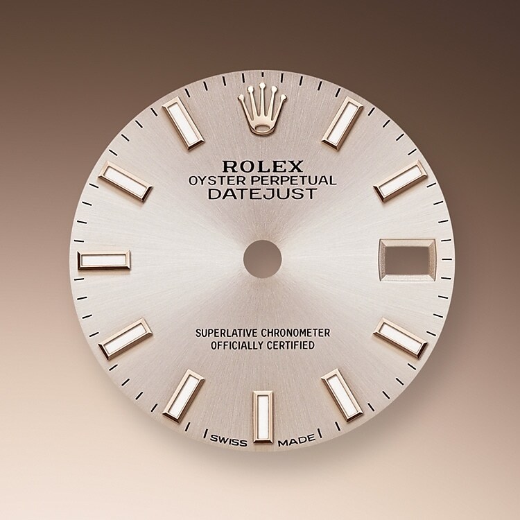 The sunray finish on Rolex dials is a predominant method in watchmaking of achieving pure metallic color dials such as shades of silver gray, rhodium or ruthenium.