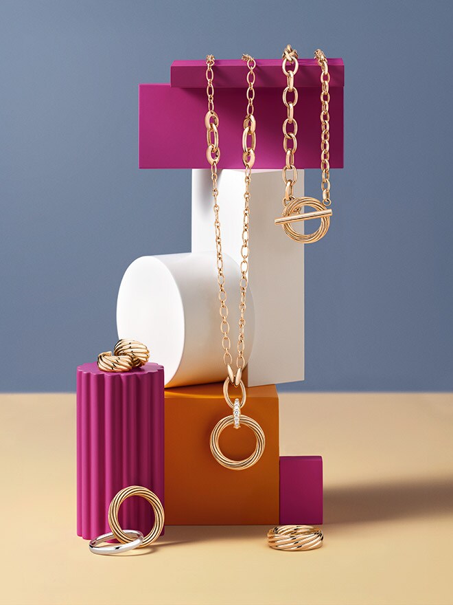 Pendants and rings from the Helioro collection